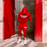 Red and White Kalzani Jogger Sweatsuit