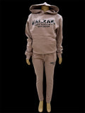 Custom nude Kalzani jogger sweatsuit.