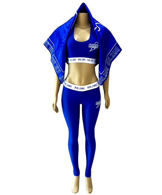 Hooded Sports Bra Set With Matching Scarf.