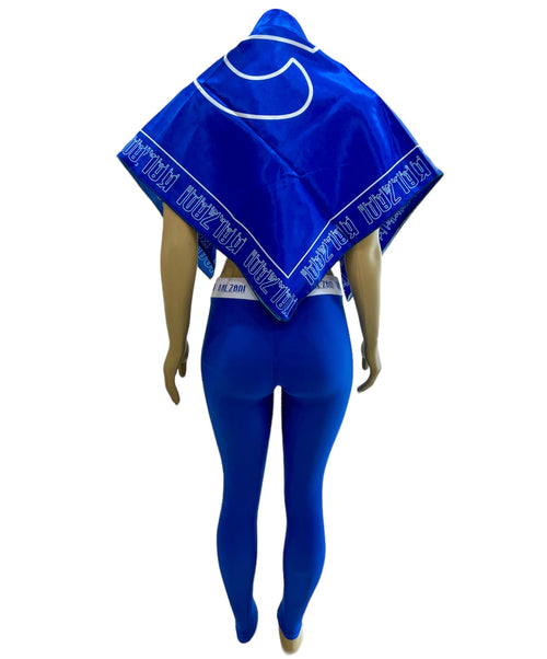 Hooded Sports Bra Set With Matching Scarf.